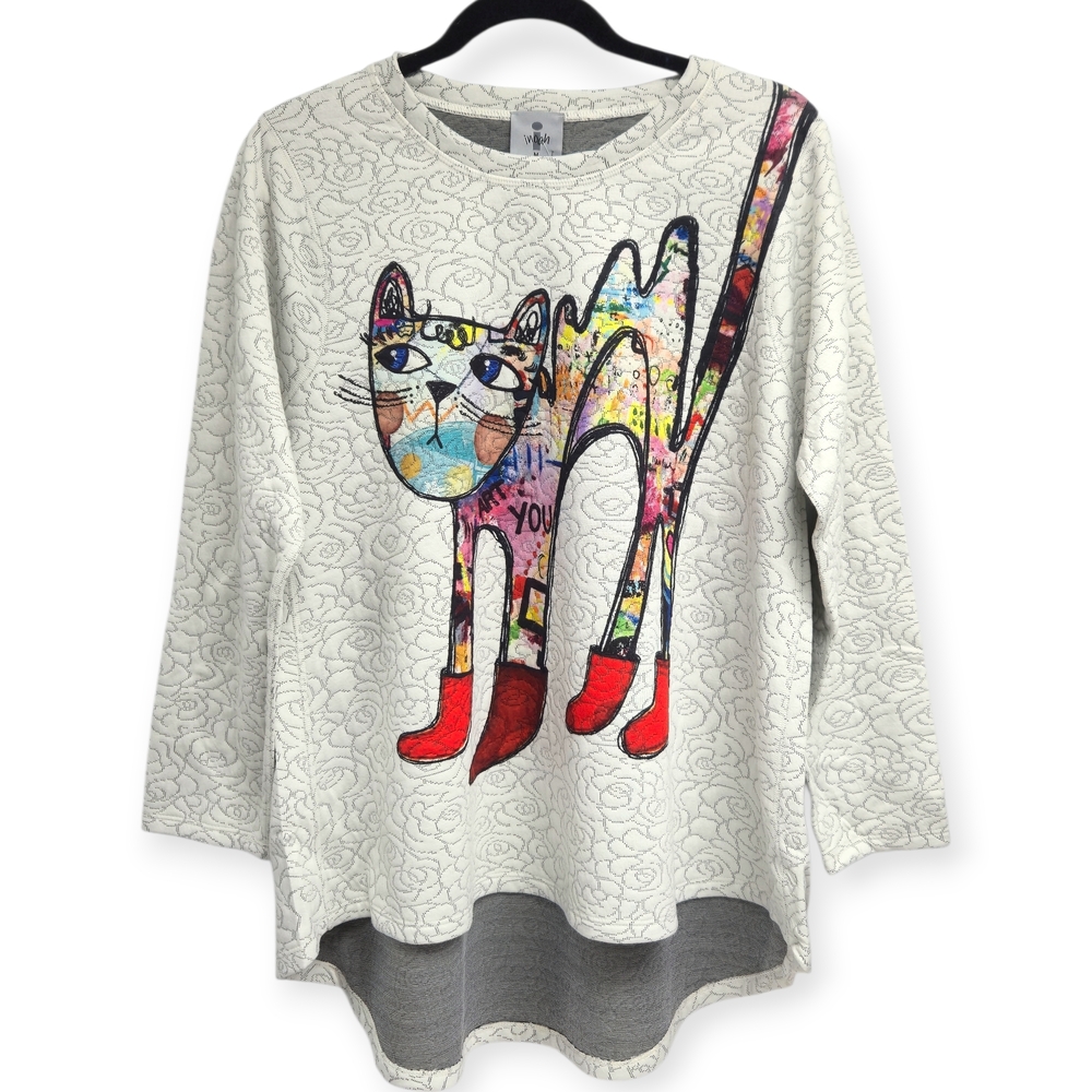 Colorful Cat Print Women's Tunic Top
